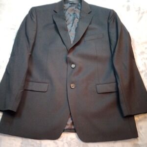 Lauren Ralph Lauren Blazer Mens 42 Regular Black 100% Wool Jacket Sports Coat